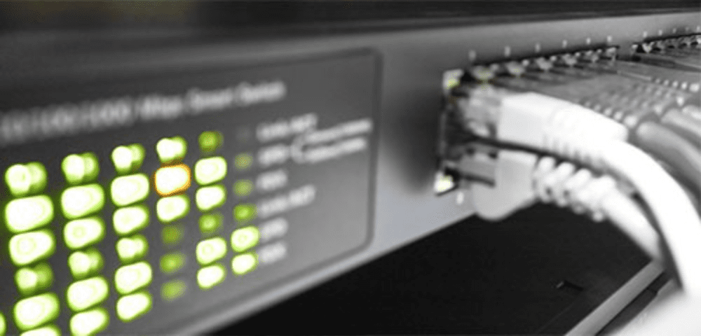 Blinking lights on network device